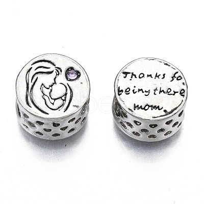 Rack Plating Alloy European Beads MPDL-N039-092-1