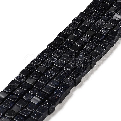 Synthetic Blue Goldstone Beads Strands G-G002-A07-1