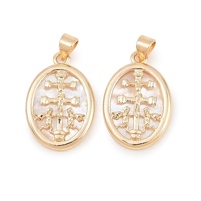 Brass Micro Pave Clear Cubic Zirconia Pendants KK-C170-06G-1