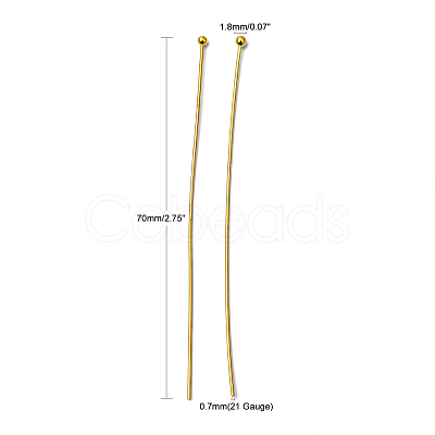 Brass Ball Head Pins X-RP0.7x70mm-G-1