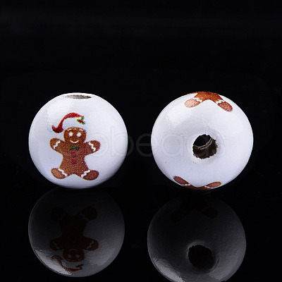 Painted Natural Wood Beads WOOD-N006-187-1