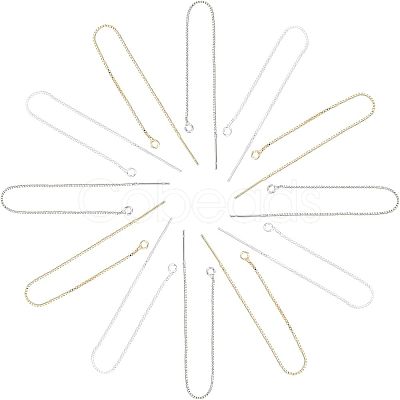 6 Pairs 3 Colors Brass Stud Earring Findings KK-UN0001-07-1