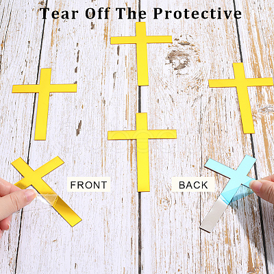 Acrylic Mirror Cake Toppers FIND-WH0152-206A-1