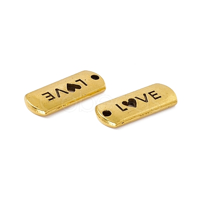 Tibetan Style Alloy Rectangle with Word Love Pendants TIBEP-Q043-069AG-RS-1