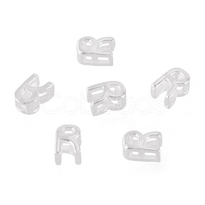 6Pcs 925 Sterling Silver Hollow Initial Beads STER-TA0001-53R-1