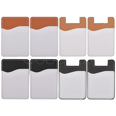 CHGCRAFT 8Pcs 4 Style Sublimation Imitation Leather Phone Card Holder AJEW-CA0003-83-1