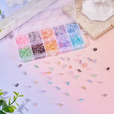 100G 10 Colors Transparent Spray Painted Glass Seed Beads SEED-TA0001-66-1