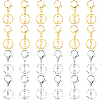 24Pcs 2 Caolors Alloy Keychain Clasps KEYC-SC0001-81-1