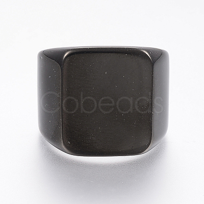 304 Stainless Steel Signet Band Rings for Men RJEW-G091-16-1