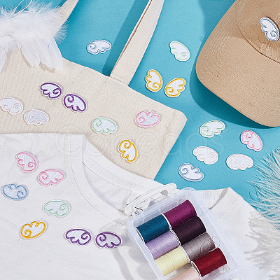 12Pcs Wing Polyester Embroidery Sew on Cloth Patches PATC-WH0008-188-1