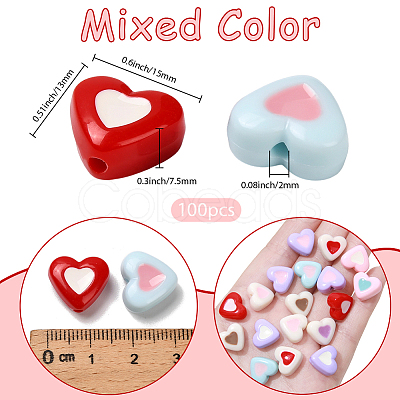100Pcs Opaque Acrylic Beads OACR-PA0001-44-1