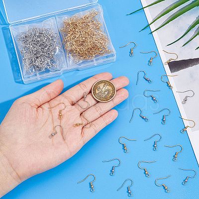 300Pcs 2 Style 304 Stainless Steel Earring Hooks STAS-SP0001-39-1