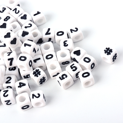 Opaque Acrylic European Beads SACR-Q126-03A-1