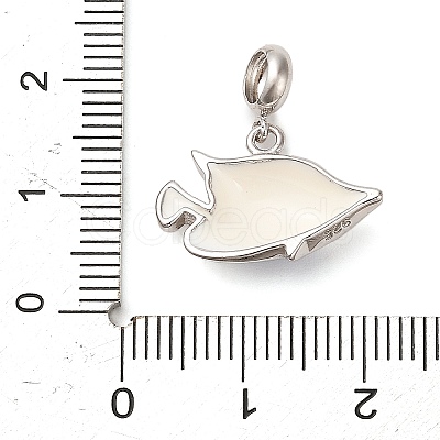Rhodium Plated 925 Sterling Silver Enamel European Dangle Charms LS-STER-P062-01A-05-1