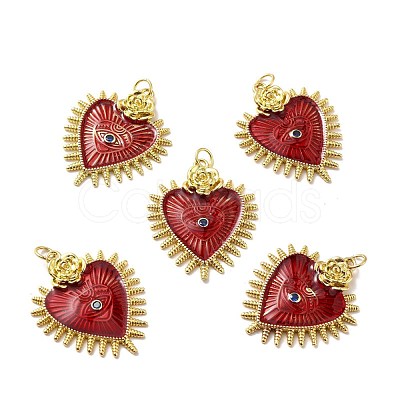Rack Plating Brass Enamel Pendants KK-M230-27G-1