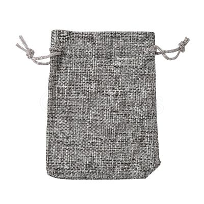 Polyester Imitation Burlap Packing Pouches Drawstring Bags ABAG-R005-9x12-04-1
