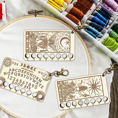 2Pcs 2 Style 8-Position Wood Embroidery Thread Storage Trays DIY-WH0625-001-1