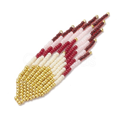 Seed Beads Beaded Charms PALLOY-MZ00221-1