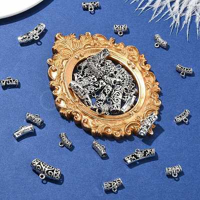 70Ppcs 14 Styles Tibetan Style Alloy Tube Bails FIND-CJ0002-99-1