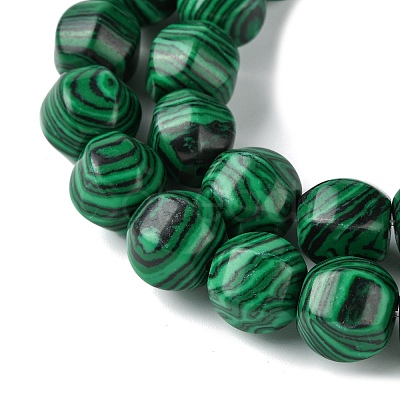 Synthetic Malachite Beads Strands G-H023-A05-01-1