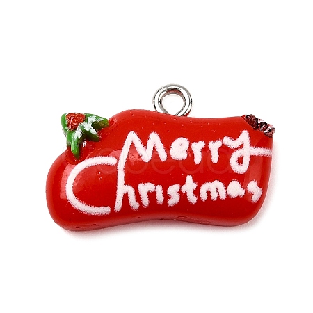 Christmas Opaque Resin Pendants LS-CRES-D314-02P-04-1