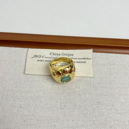Alloy Rhinestone Enamel and Acrylic Finger Rings FS-WG0032C-03-1