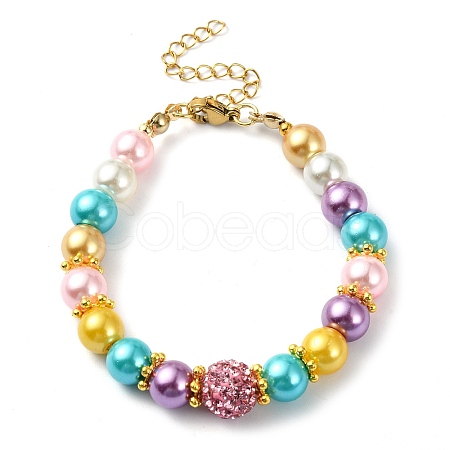 Glass Imitation Pearl Beaded Bracelets for Women BJEW-JB10033-01-1