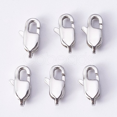 Tarnish Resistant 304 Stainless Steel Lobster Claw Clasps STAS-P190-06-1