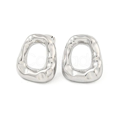 Non-Tarnish Trapezoid 304 Stainless Steel Ear Studs EJEW-L290-006P-1
