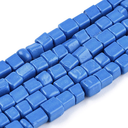 Opaque Spray Painted Glass Bead Strands GLAA-N047-08-A01-1