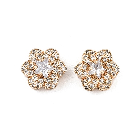 Rack Plating Brass Micro Pave Cubic Zirconia Beads KK-F879-02G-01-1
