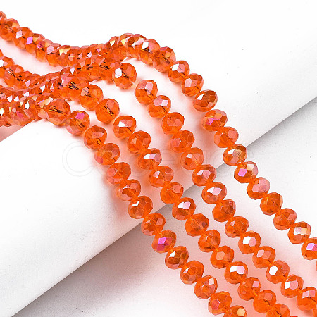 Electroplate Glass Beads Strands X-EGLA-A034-T8mm-B22-1