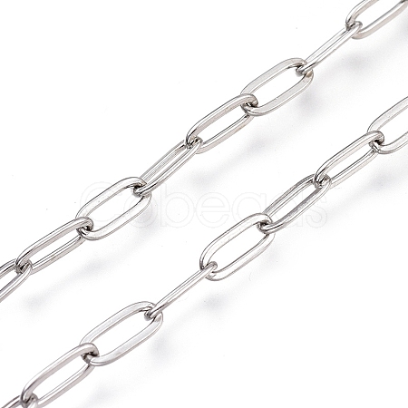 Tarnish Resistant 304 Stainless Steel Paperclip Chains CHS-M003-15P-1