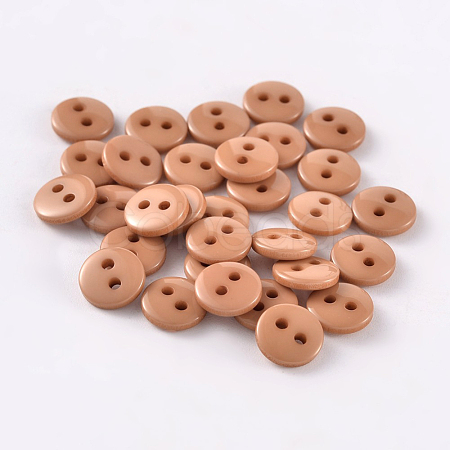 2-Hole Flat Round Resin Sewing Buttons for Costume Design BUTT-E119-24L-09-1