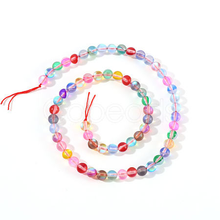 Synthetic Moonstone Beads Strands G-S283-10mm-M-1