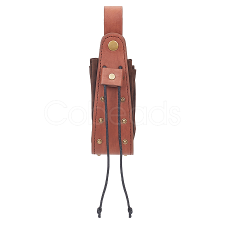 Medieval PU Leather Waist Belt Pouches with Alloy Rivets AJEW-WH0678-30A-1