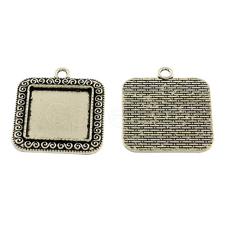 Tibetan Style Alloy Pendant Cabochon Settings TIBEP-5334-AS-FF-1