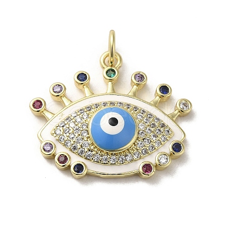 Brass Micro Pave Cubic Zirconia Pendants KK-E092-09G-02-1
