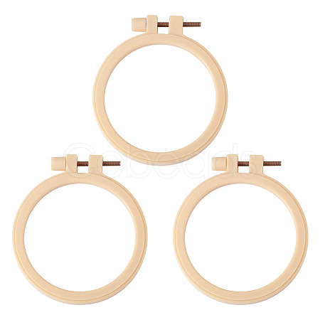 Plastic Imitation Bamboo Cross Stitch Embroidery Hoops TOOL-TADJ0001-03B-1