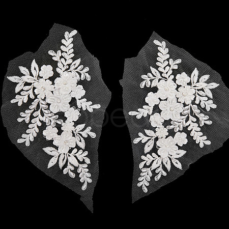Flower Pattern Polyester Computerized Embroidery Appliques DIY-WH0304-580-1