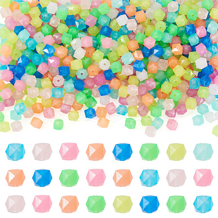 500Pcs Luminous PS Plastic Beads FIND-TA00009-13B-1