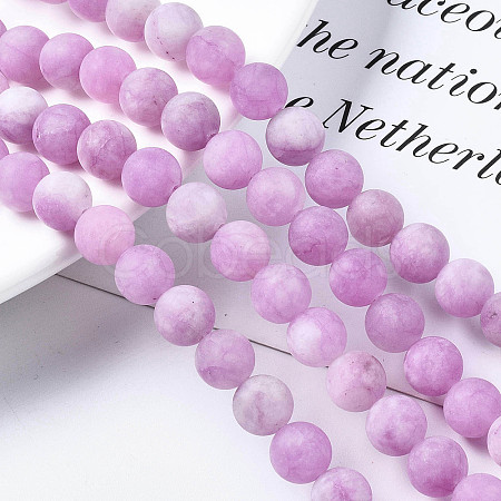 Natural White Jade Bead Strands G-R297-8mm-50-1