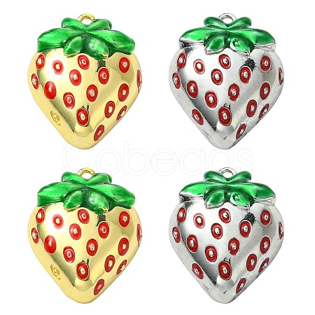 4Pcs 2 Colors Brass Enamel Pendants KK-CJ0003-25-1