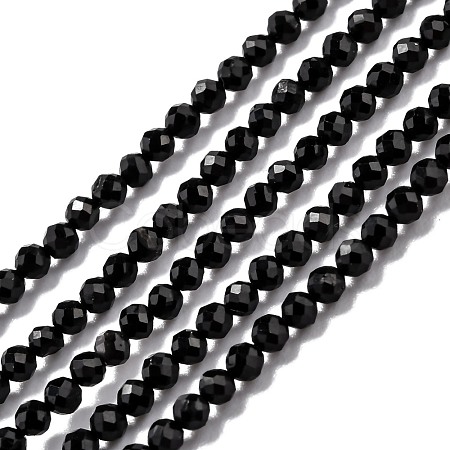 Natural Black Tourmaline Beads Strands G-H266-11B-1