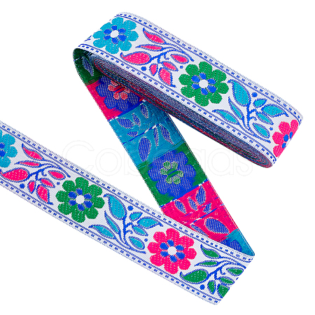 Ethnic Style Embroidery Polyester Ribbons OCOR-WH0077-29B-1