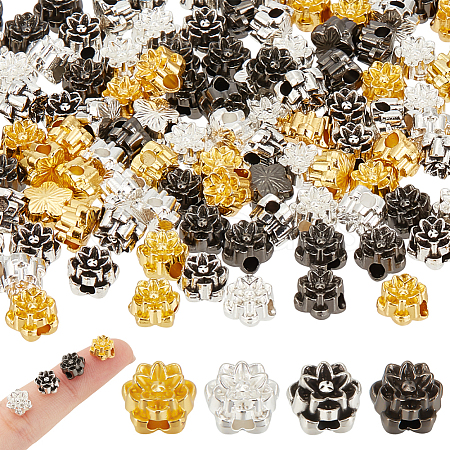 120Pcs 4 Colors Tibetan Style Alloy Beads FIND-ME0003-27-1