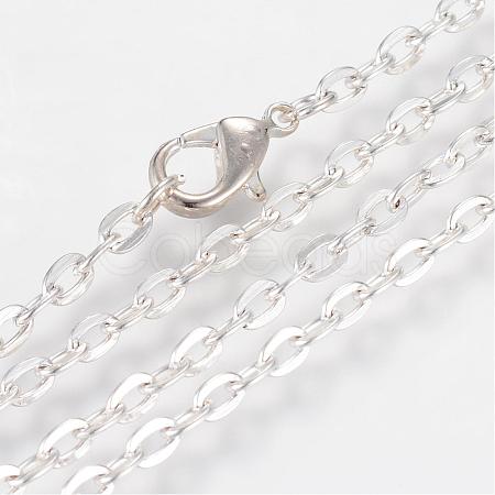 Iron Cable Chains Necklace Making MAK-R013-60cm-S-1