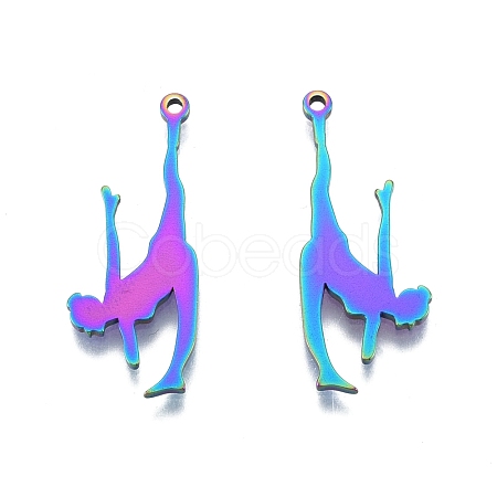 Ion Plating(IP) 201 Stainless Steel Pendants STAS-B027-29MC-1