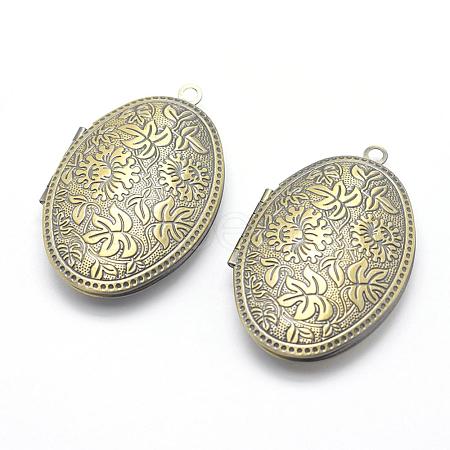 Brass Locket Pendants KK-F717-28AB-NR-1