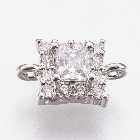 Brass Micro Pave Cubic Zirconia Links ZIRC-F084-53P-1